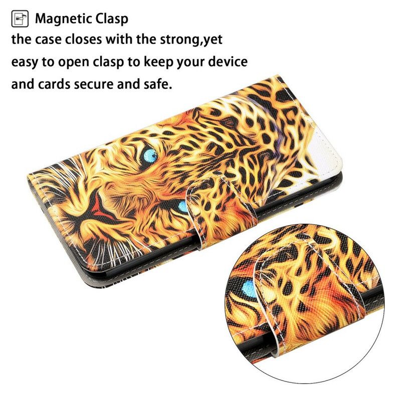 Housse Pour iPhone 13 Pro Tigre Avec Lanière