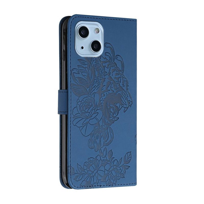 Housse Pour iPhone 13 Tigre Baroque À Lanière