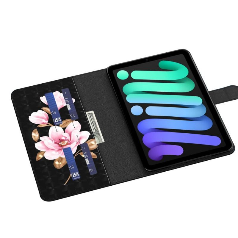 Housse Simili Cuir iPad Mini 6 (2021) Fleurs D'Arbre