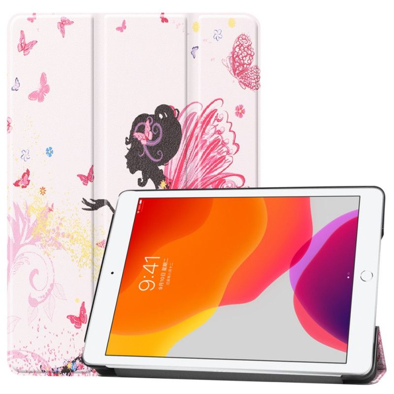 Smart Case iPad 10.2" (2019) Simili Cuir Fée Florale