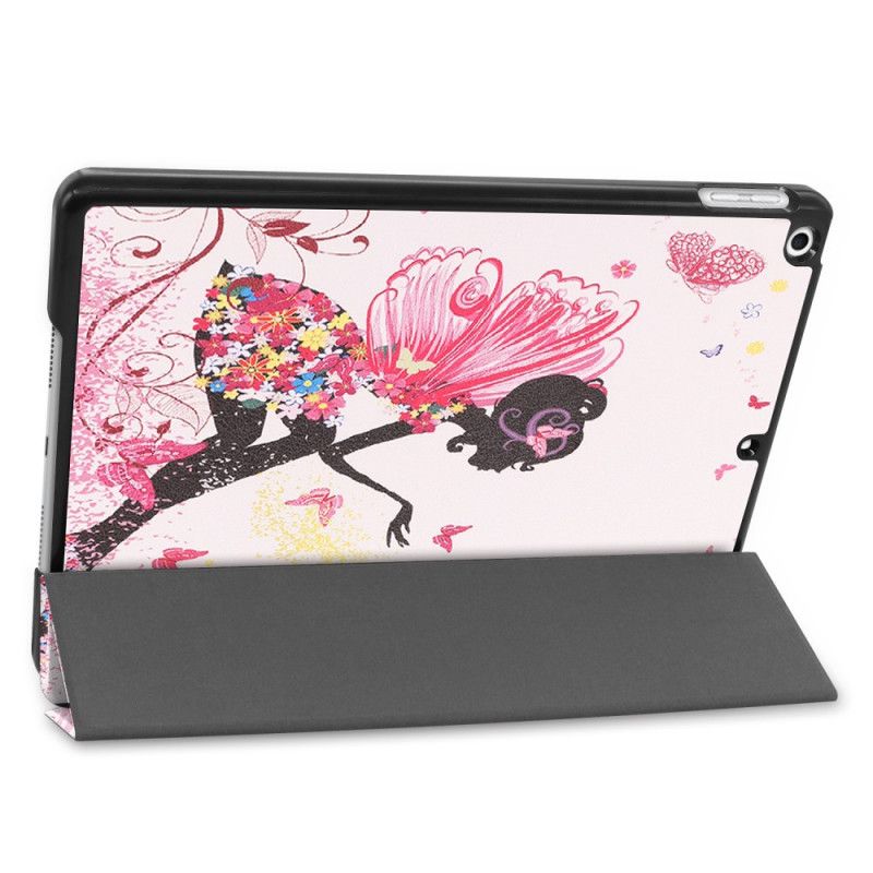 Smart Case iPad 10.2" (2019) Simili Cuir Fée Florale