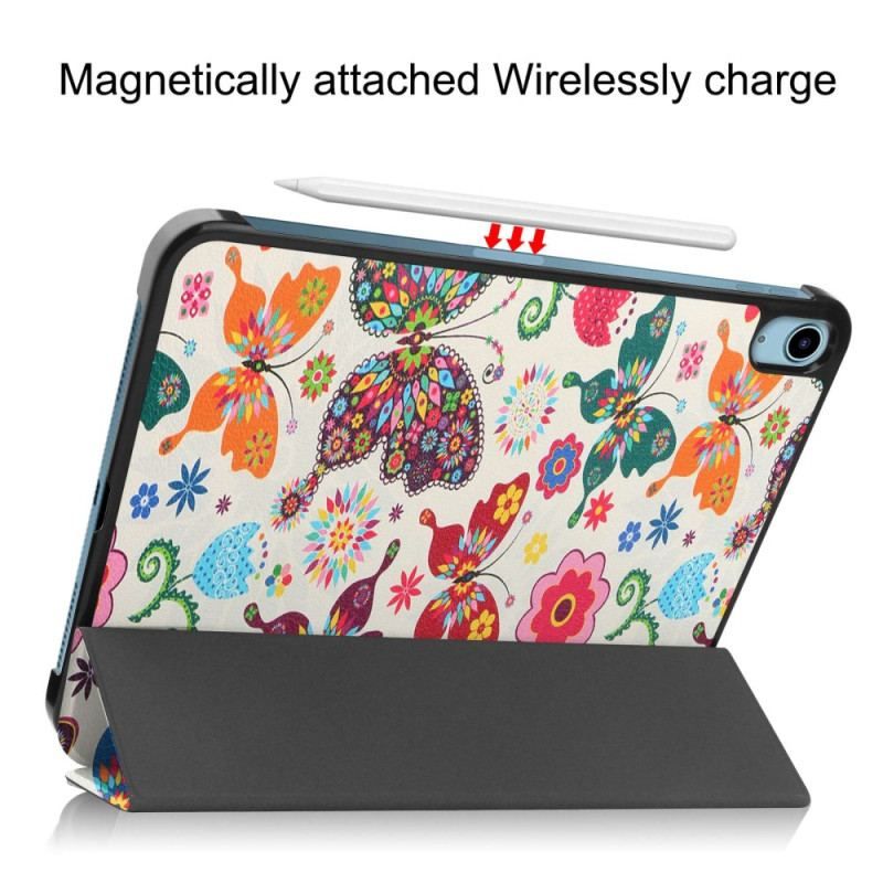 Smart Case iPad 10.9'' (2022) Renforcée Papillons et Fleurs