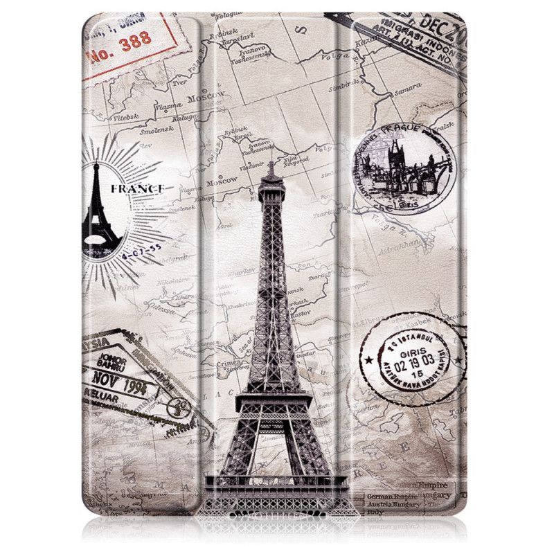 Smart Case iPad Air 10.9" (2020) Tour Eiffel Rétro Avec Porte-stylet