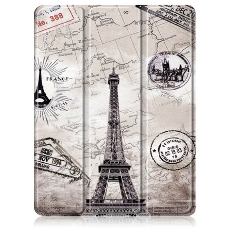 Smart Case iPad Air (2022) (2020) Tour Eiffel Rétro avec Porte-Stylet