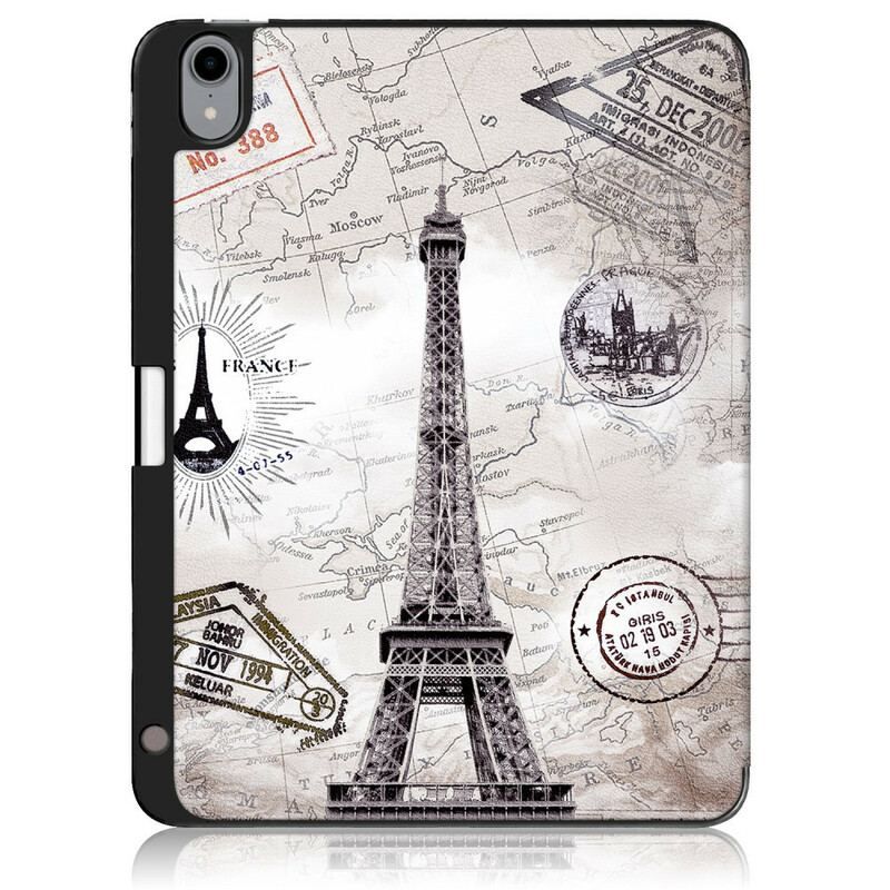 Smart Case iPad Air (2022) (2020) Tour Eiffel Rétro avec Porte-Stylet