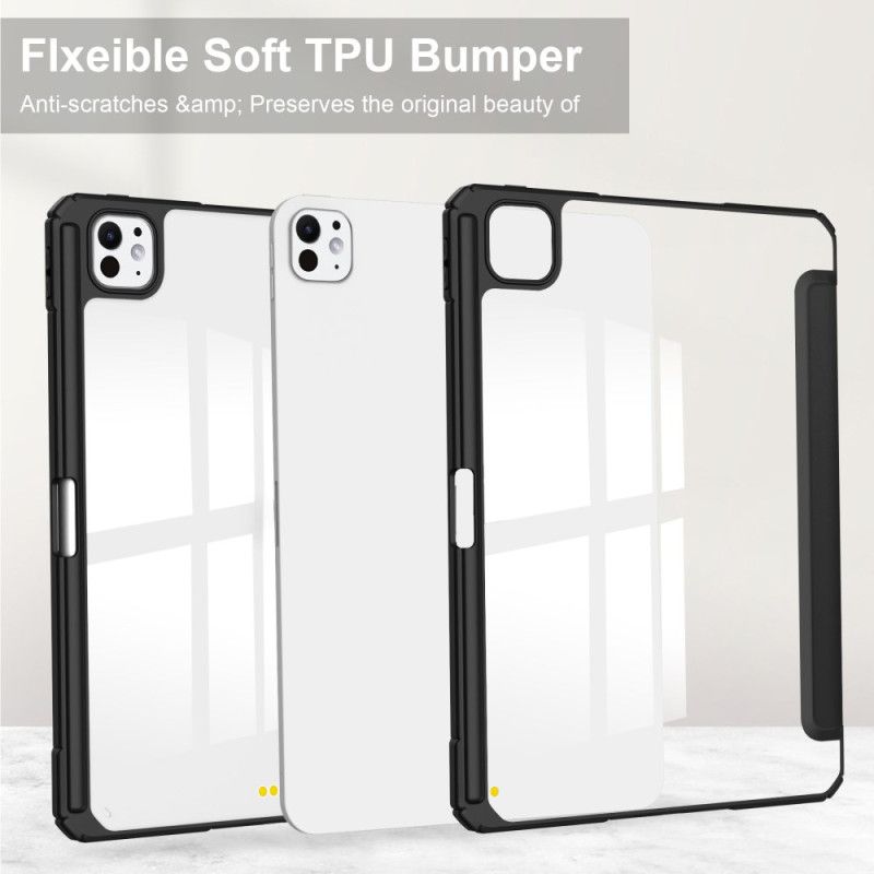 Smart Case iPad Pro 13 (2025) / 13 (2024) Simili Cuir Coque Transparente