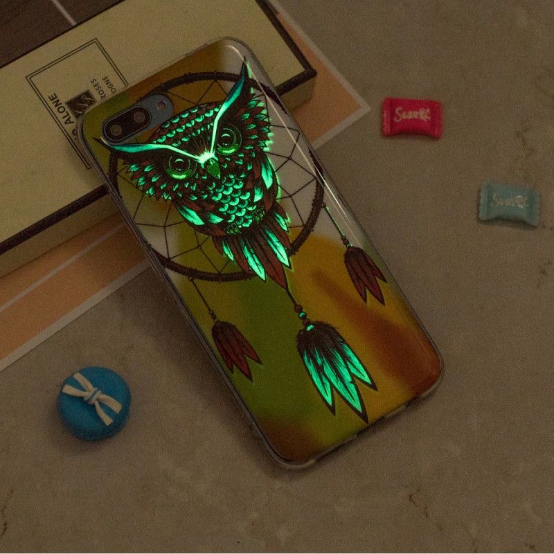 Coque Honor 10 Attrape Rêves Hibou Fluorescente