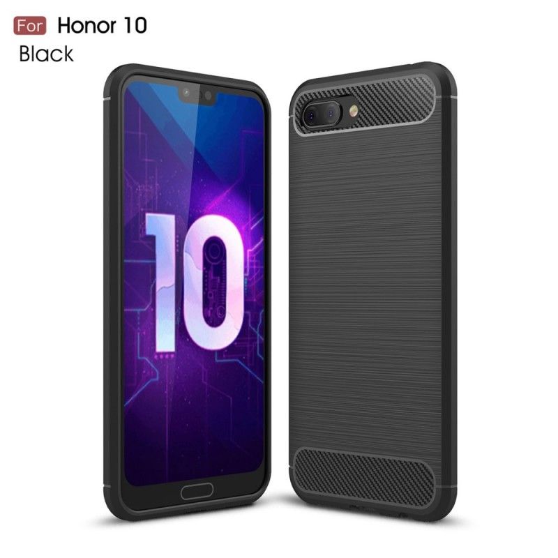 Coque Honor 10 Fibre Carbone Brossée