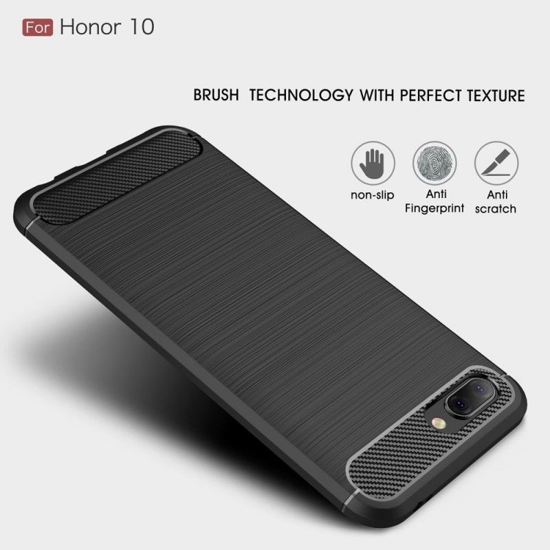 Coque Honor 10 Fibre Carbone Brossée