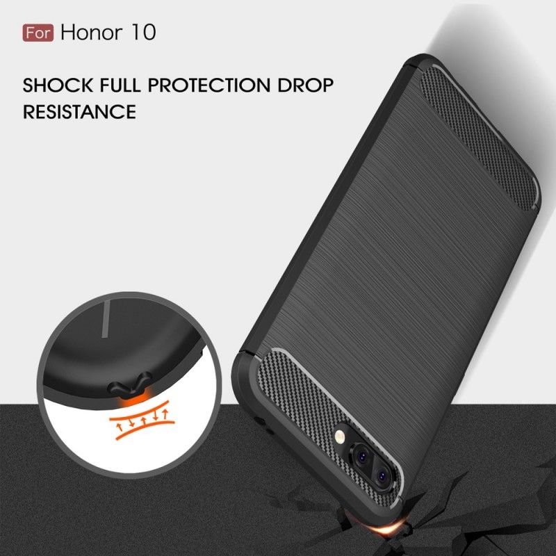 Coque Honor 10 Fibre Carbone Brossée