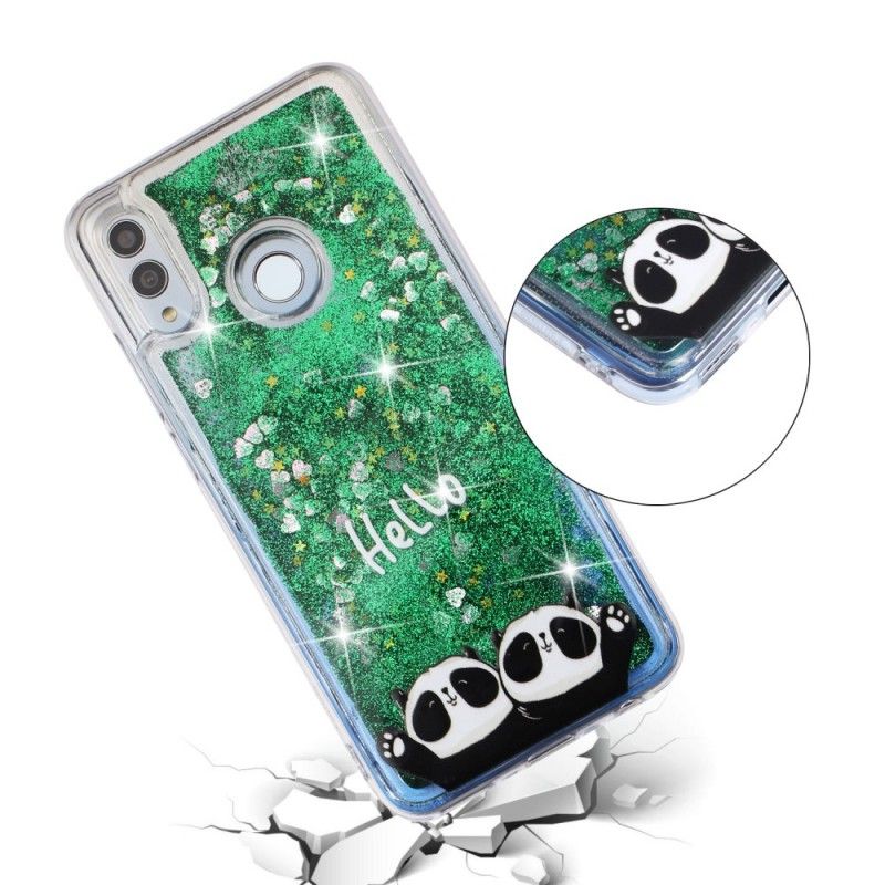 Coque Honor 10 Lite / Huawei P Smart 2019 Hello Pandas Paillettes