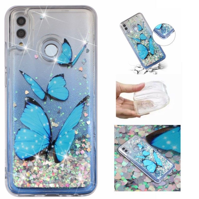 Coque Honor 10 Lite / Huawei P Smart 2019 Papillons Volants Paillettes