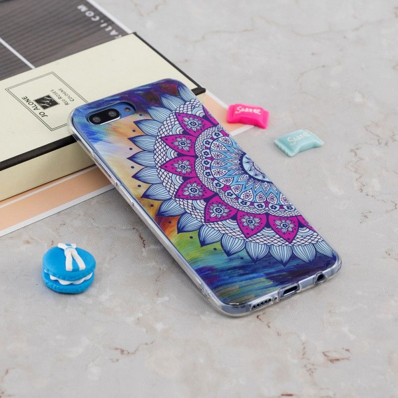 Coque Honor 10 Mandala Coloré Fluorescente