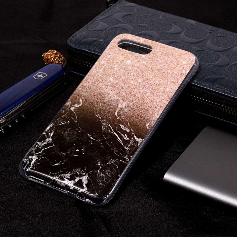 Coque Honor 10 Marbre Paillettes