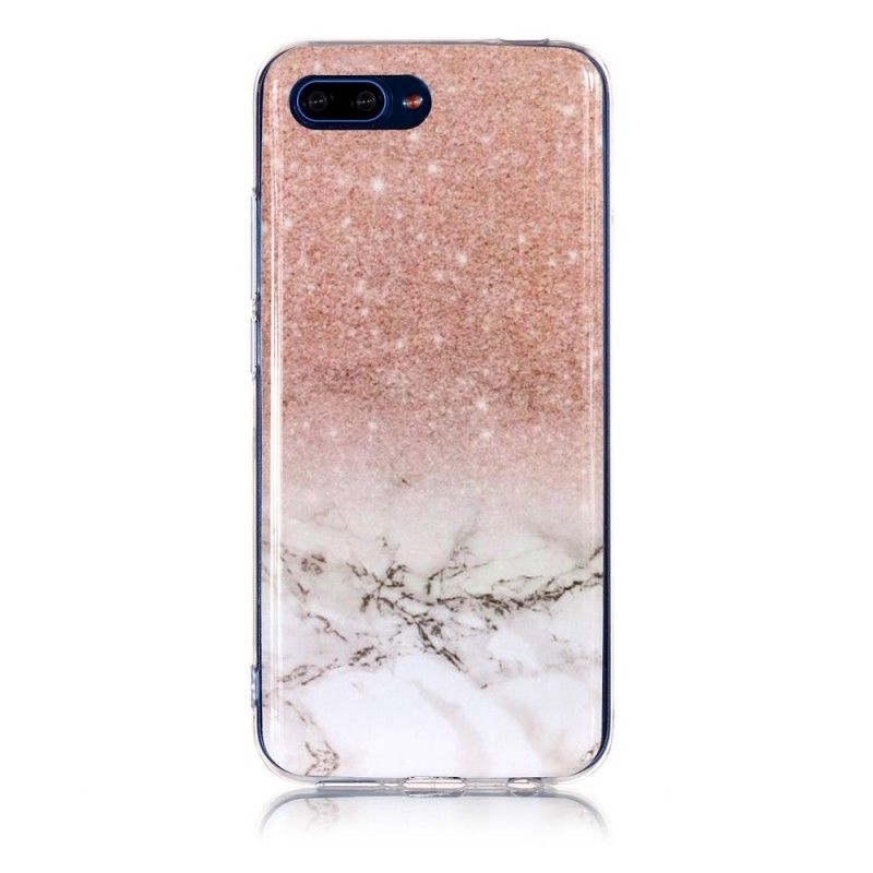 Coque Honor 10 Marbre Paillettes