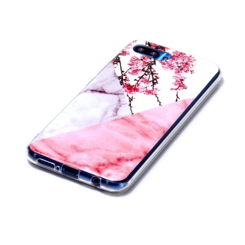 Coque Honor 10 Marbrée Fleurs De Prunier