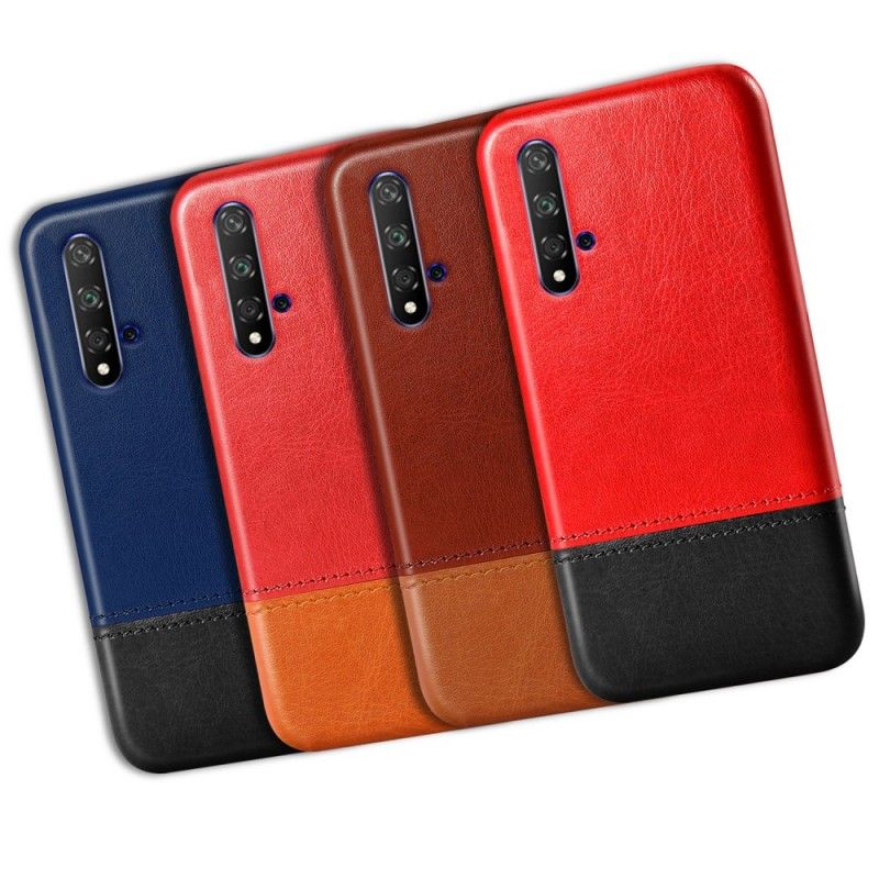 Coque Honor 20 Effet Cuir Bicolore