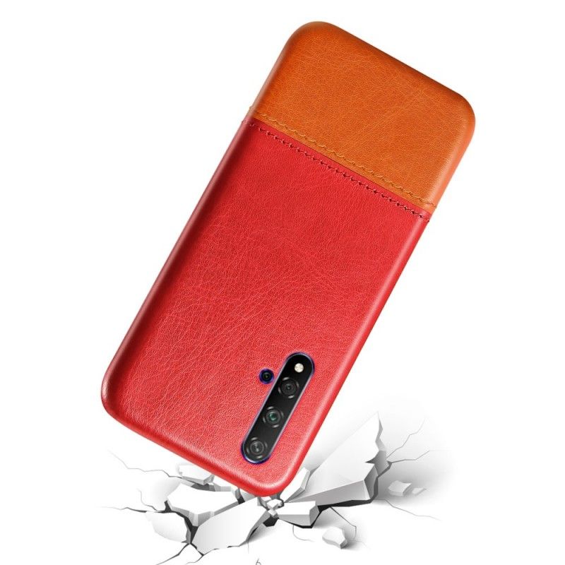 Coque Honor 20 Effet Cuir Bicolore