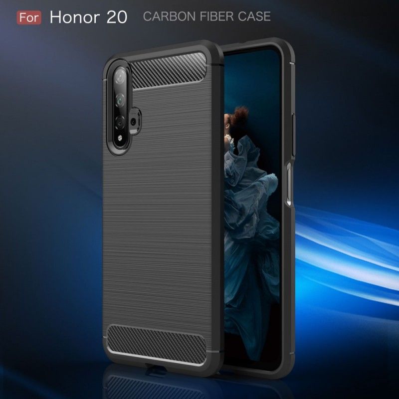 Coque Honor 20 Fibre Carbone Brossée