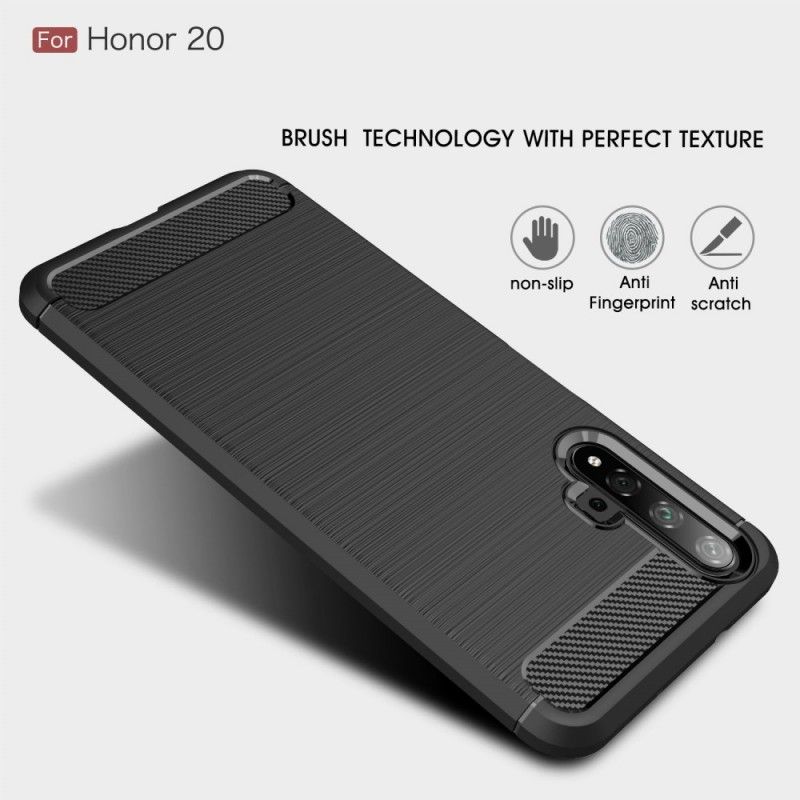 Coque Honor 20 Fibre Carbone Brossée