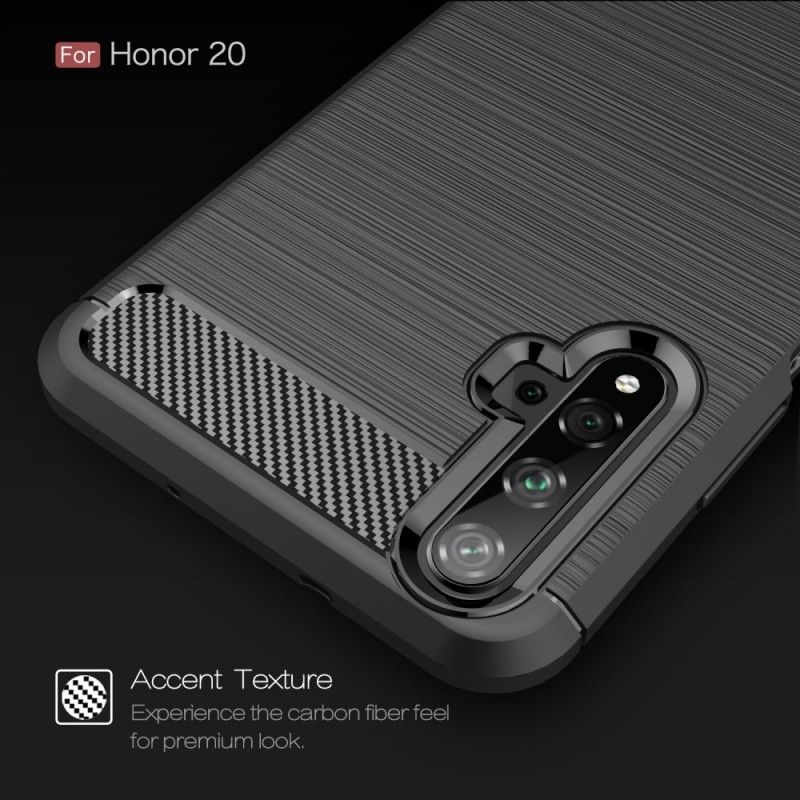 Coque Honor 20 Fibre Carbone Brossée