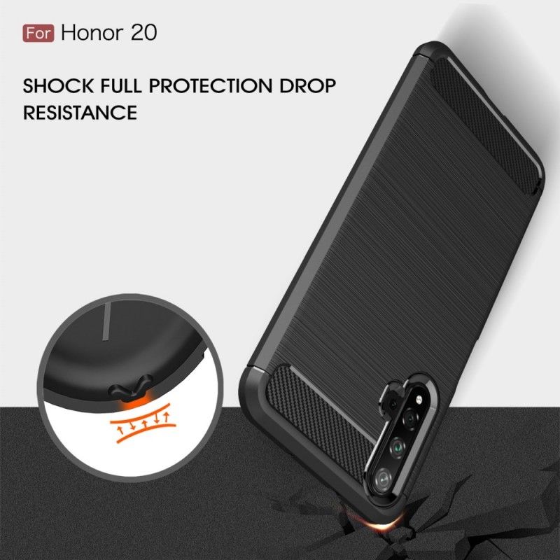 Coque Honor 20 Fibre Carbone Brossée