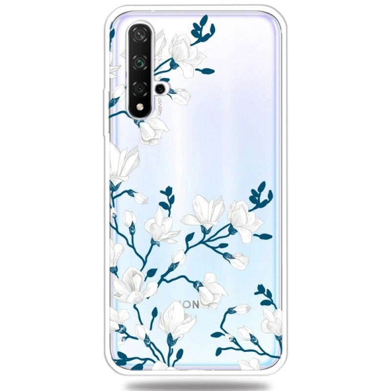 Coque Honor 20 Fleurs Blanches