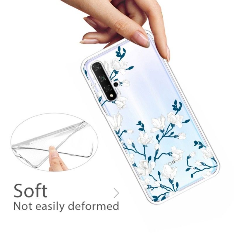 Coque Honor 20 Fleurs Blanches