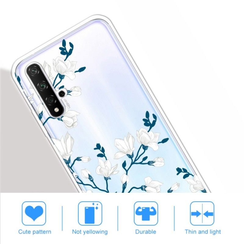 Coque Honor 20 Fleurs Blanches