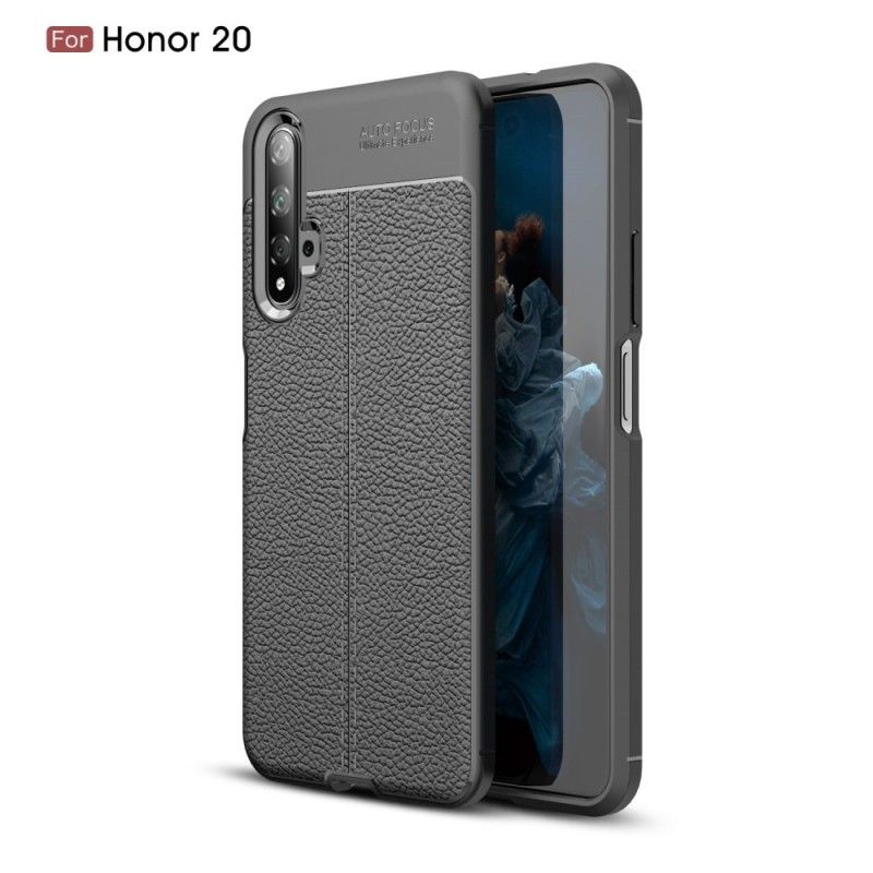 Coque Honor 20 / Huawei Nova 5t Effet Cuir Litchi Double Line