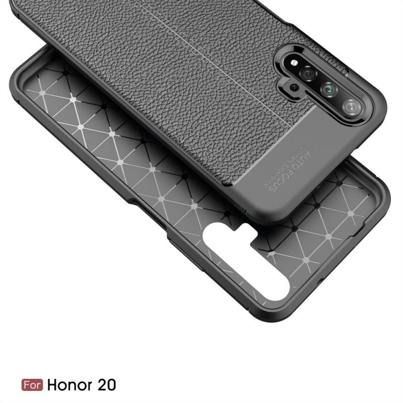 Coque Honor 20 / Huawei Nova 5t Effet Cuir Litchi Double Line