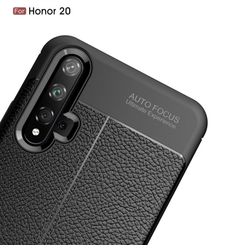 Coque Honor 20 / Huawei Nova 5t Effet Cuir Litchi Double Line