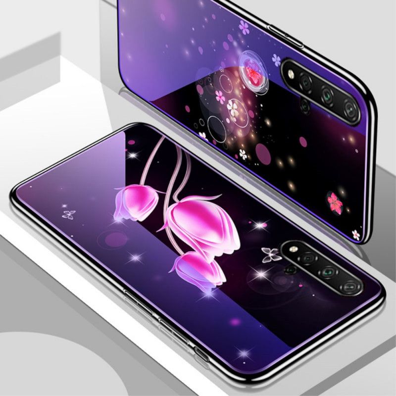 Coque Honor 20 / Huawei Nova 5t Verre Trempé Et Silicone Florale