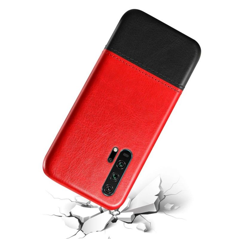 Coque Honor 20 Pro Effet Cuir Bicolore