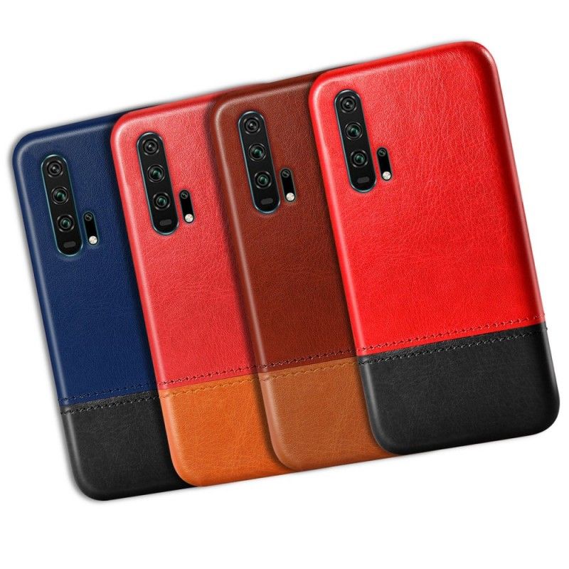 Coque Honor 20 Pro Effet Cuir Bicolore