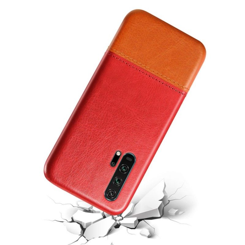 Coque Honor 20 Pro Effet Cuir Bicolore