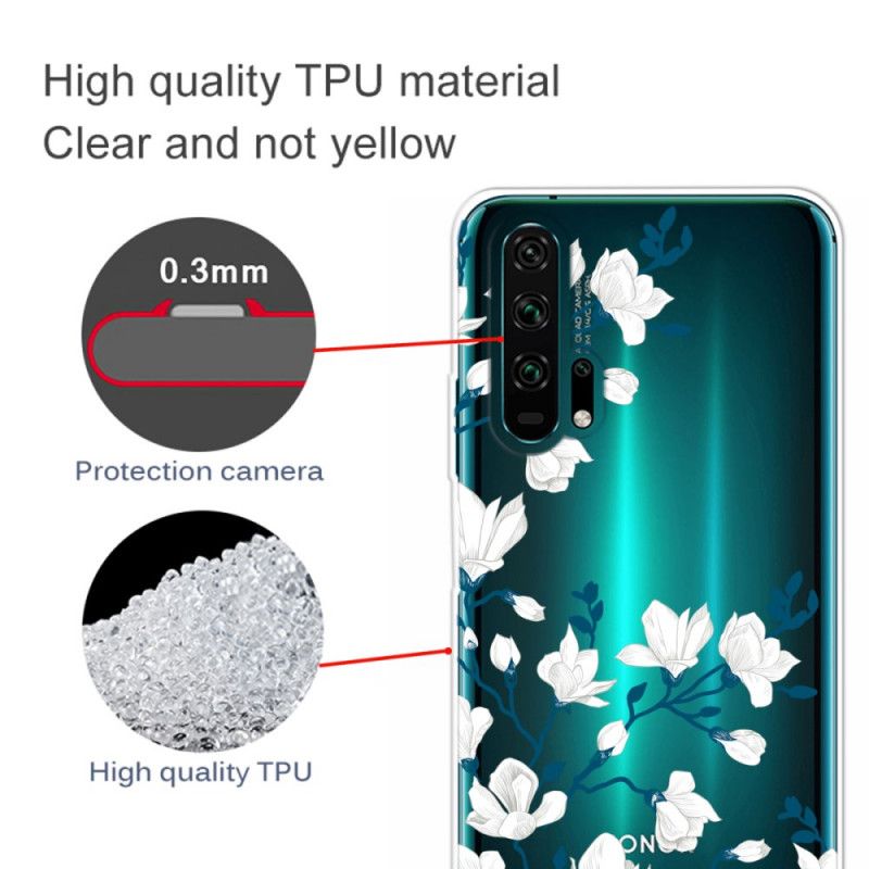 Coque Honor 20 Pro Fleurs Blanches