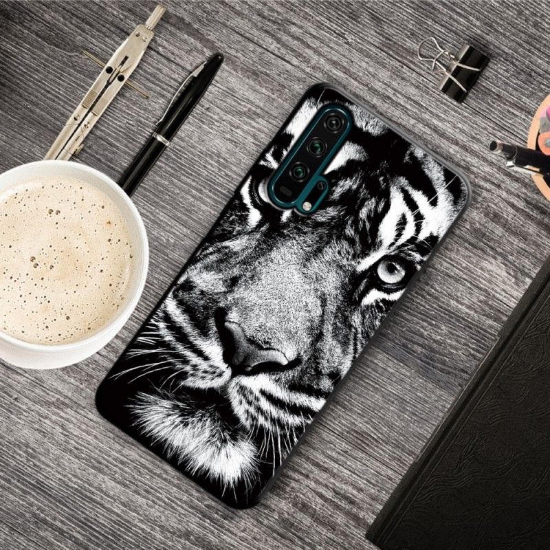 Coque Honor 20 Pro Tigre Noir Et Blanc