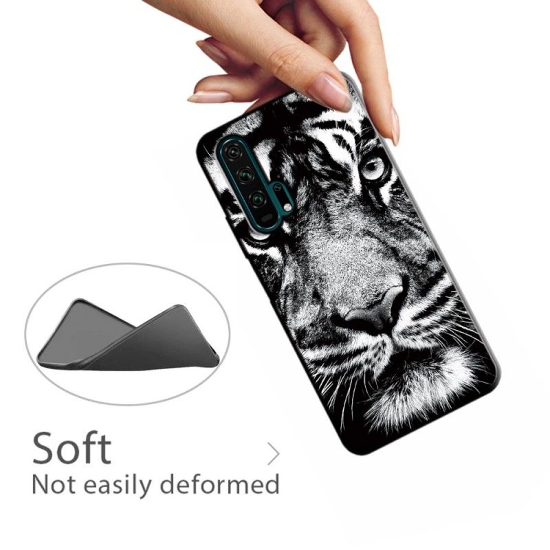 Coque Honor 20 Pro Tigre Noir Et Blanc