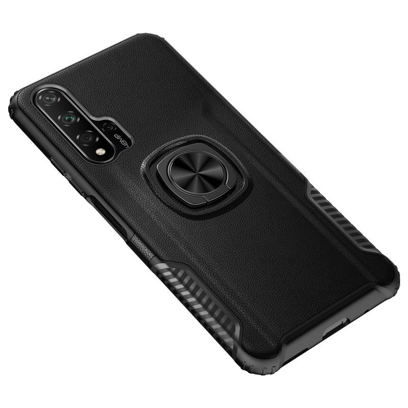 Coque Honor 20 Ring Premium Métal Et Simili Cuir