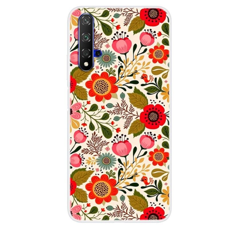 Coque Honor 20 Tapisserie Fleurie