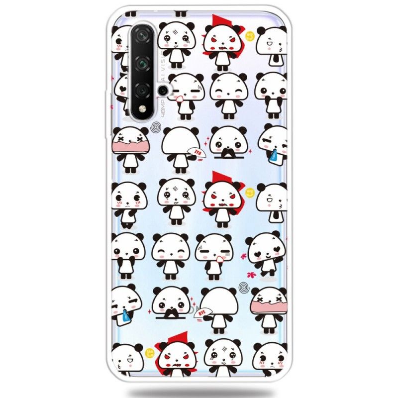 Coque Honor 20 Transparente Funny Pandas