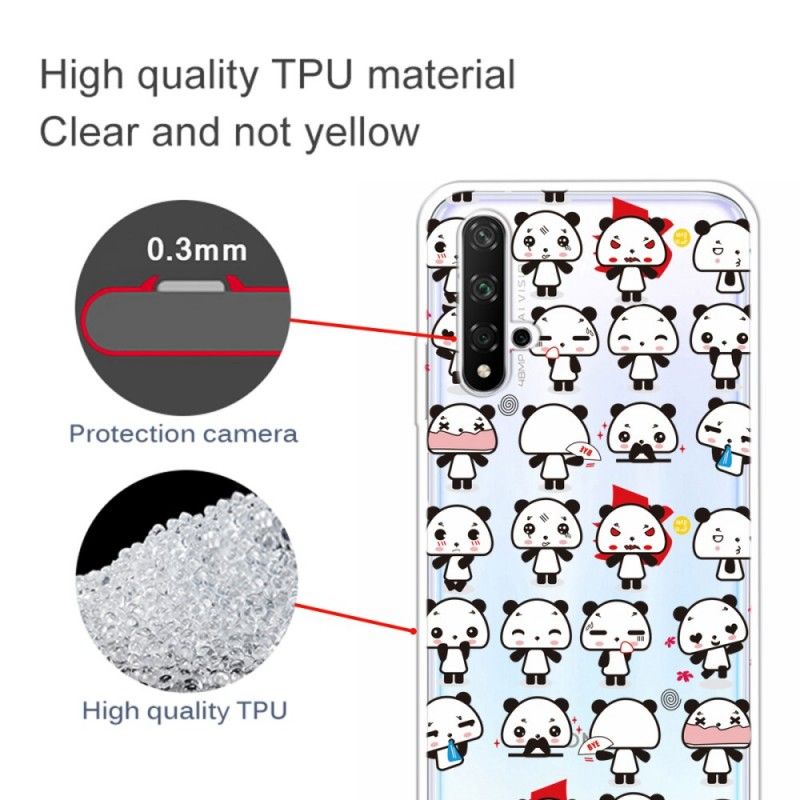 Coque Honor 20 Transparente Funny Pandas