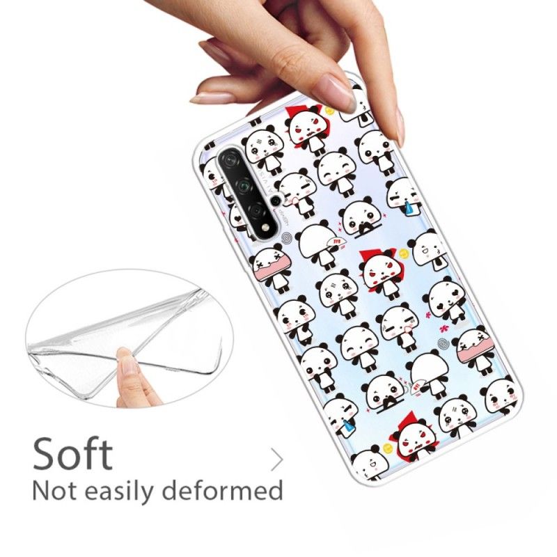 Coque Honor 20 Transparente Funny Pandas