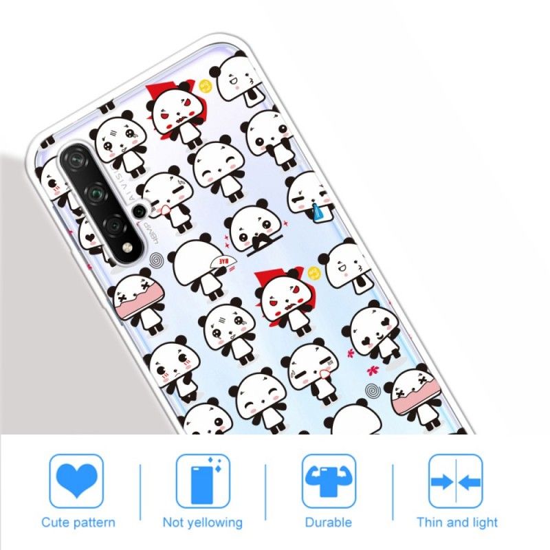 Coque Honor 20 Transparente Funny Pandas