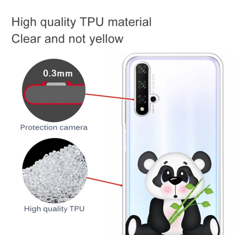 Coque Honor 20 Transparente Panda Triste