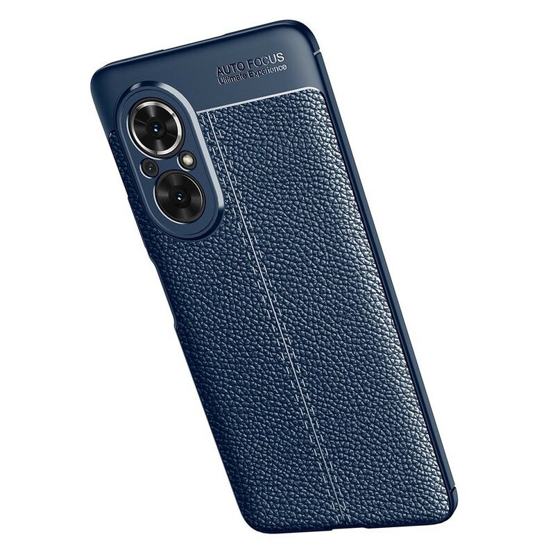 Coque Honor 50 SE Effet Cuir Litchi Double Line