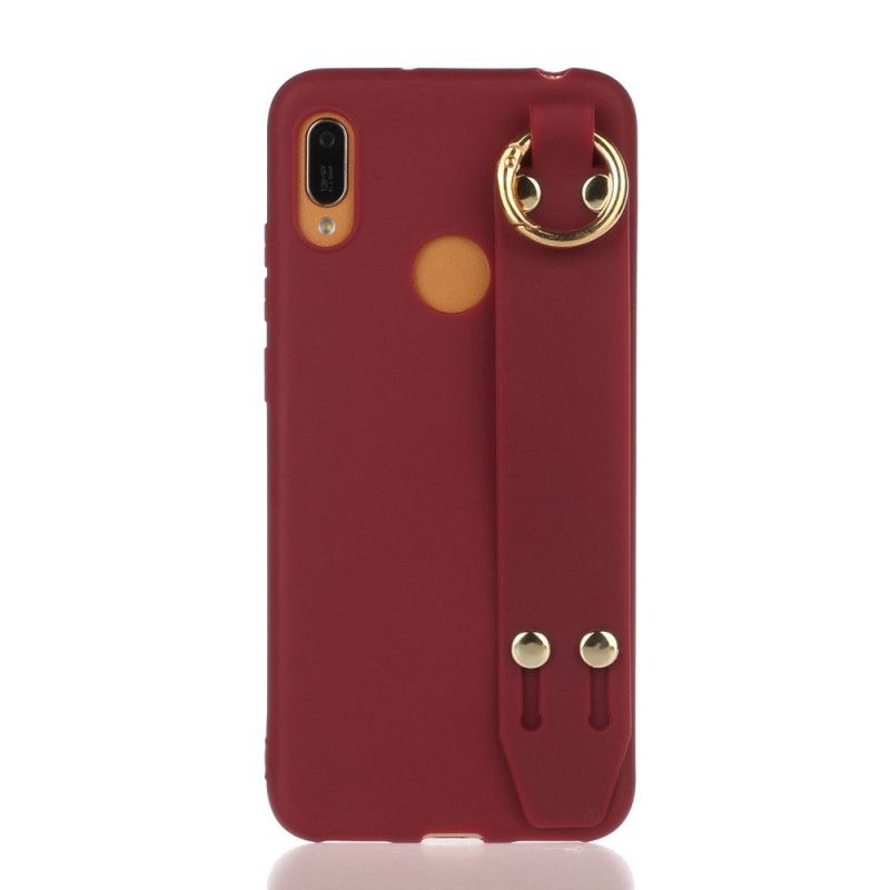 Coque Honor 8a / Huawei Y6 2019 Silicone Avec Sangle Support