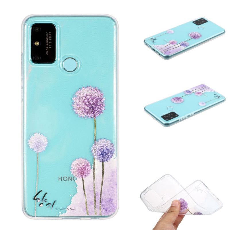 Coque Honor 9a Transparente Pissenlits Colorés