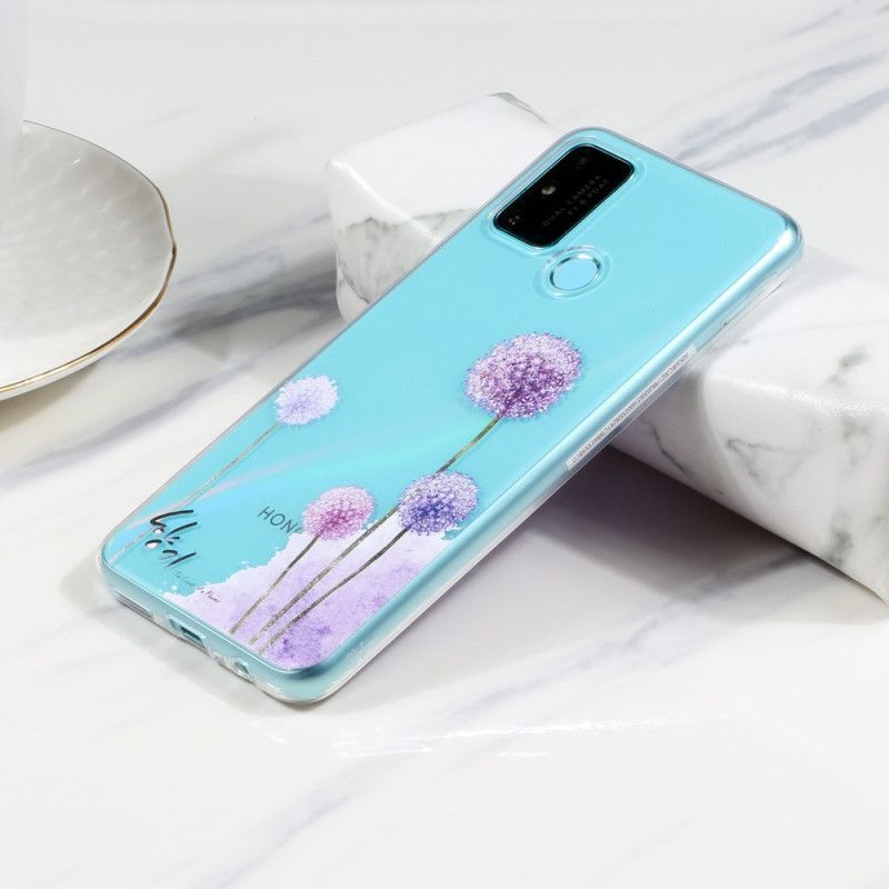 Coque Honor 9a Transparente Pissenlits Colorés